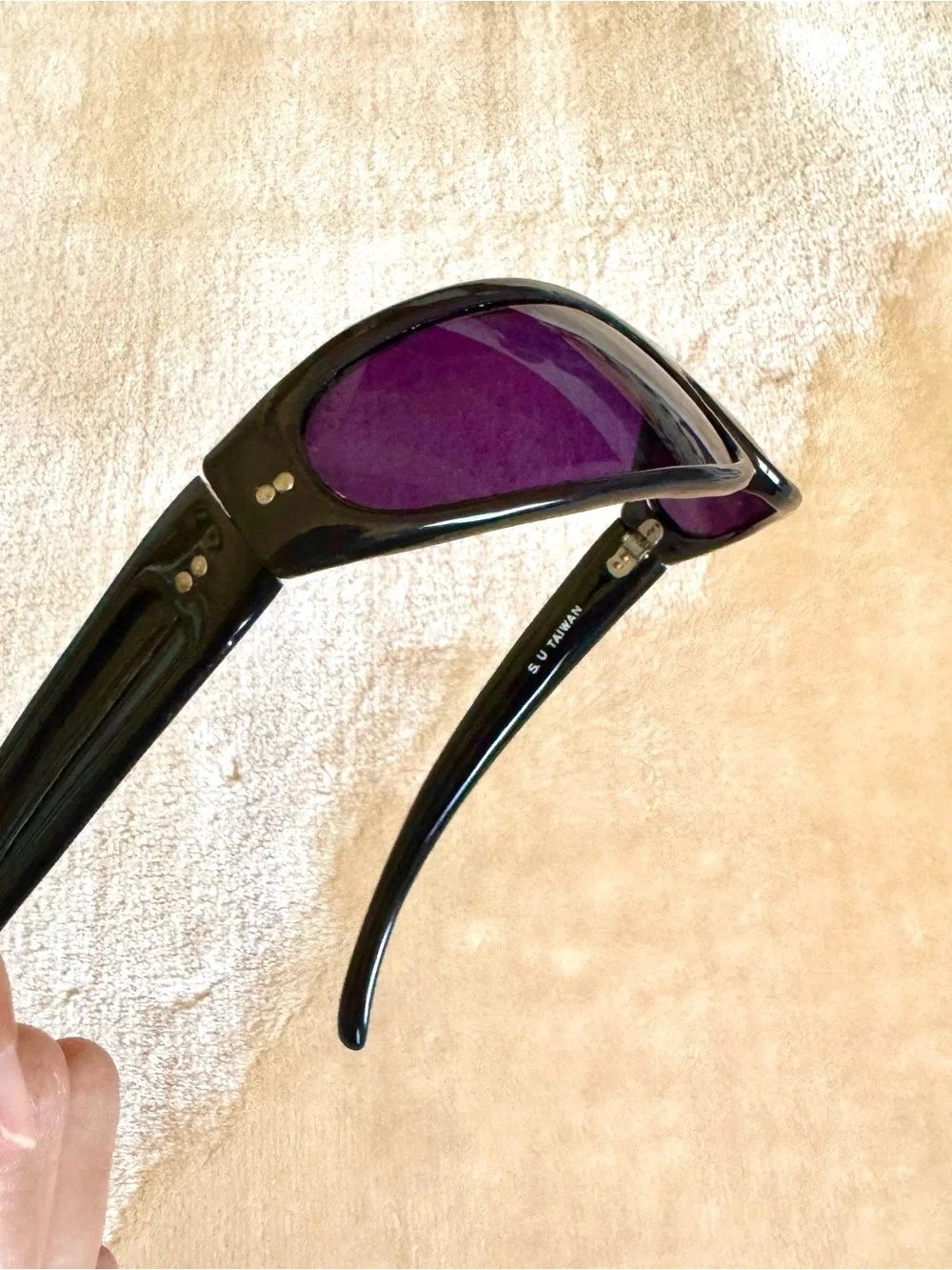 Vintage 90’s Black Matrix Sunglasses With Purple Frames